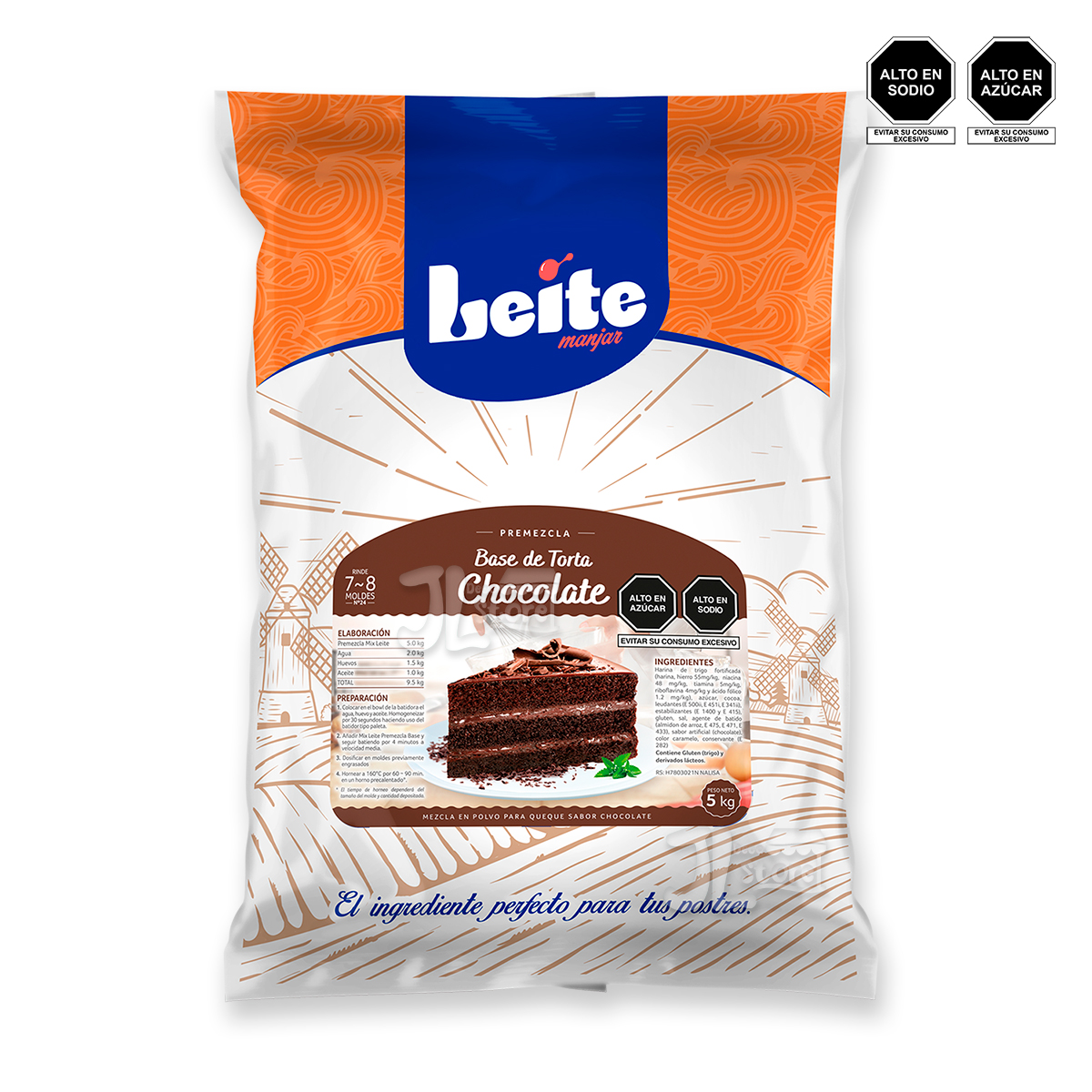 Premezcla Base De Torta Chocolate 5kg Leite JL DecoStore